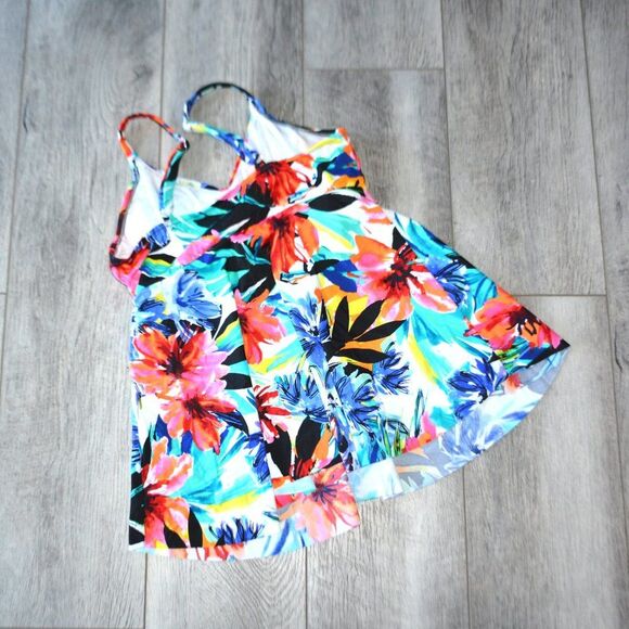 SWIM SOLUTIONS - Underwire Single Tier Floral Swim Tankini Top - Picture 4 of 4
